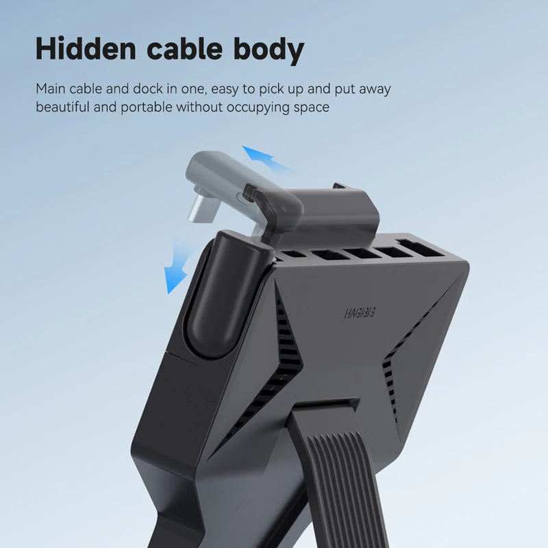 Hagibis 6 in 1 Steam Deck Docking Station Dock Holder Hub OLED USB C to RJ45 4K60HZ HDMI Fast Charging Base Handheld Accessories