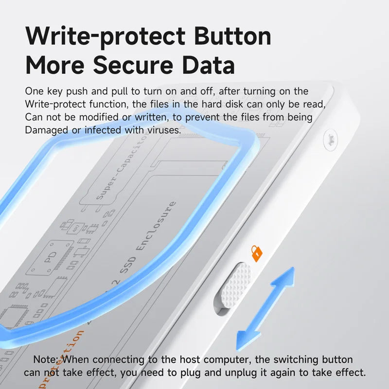 Hagibis M.2 NVMe SSD Enclosure Write Protect USB C 3.2 Gen2 to NVMe PCI-E M.2 SSD Case With 100W PD for iPhone 16 15 Pro MacBook - Intechlegent