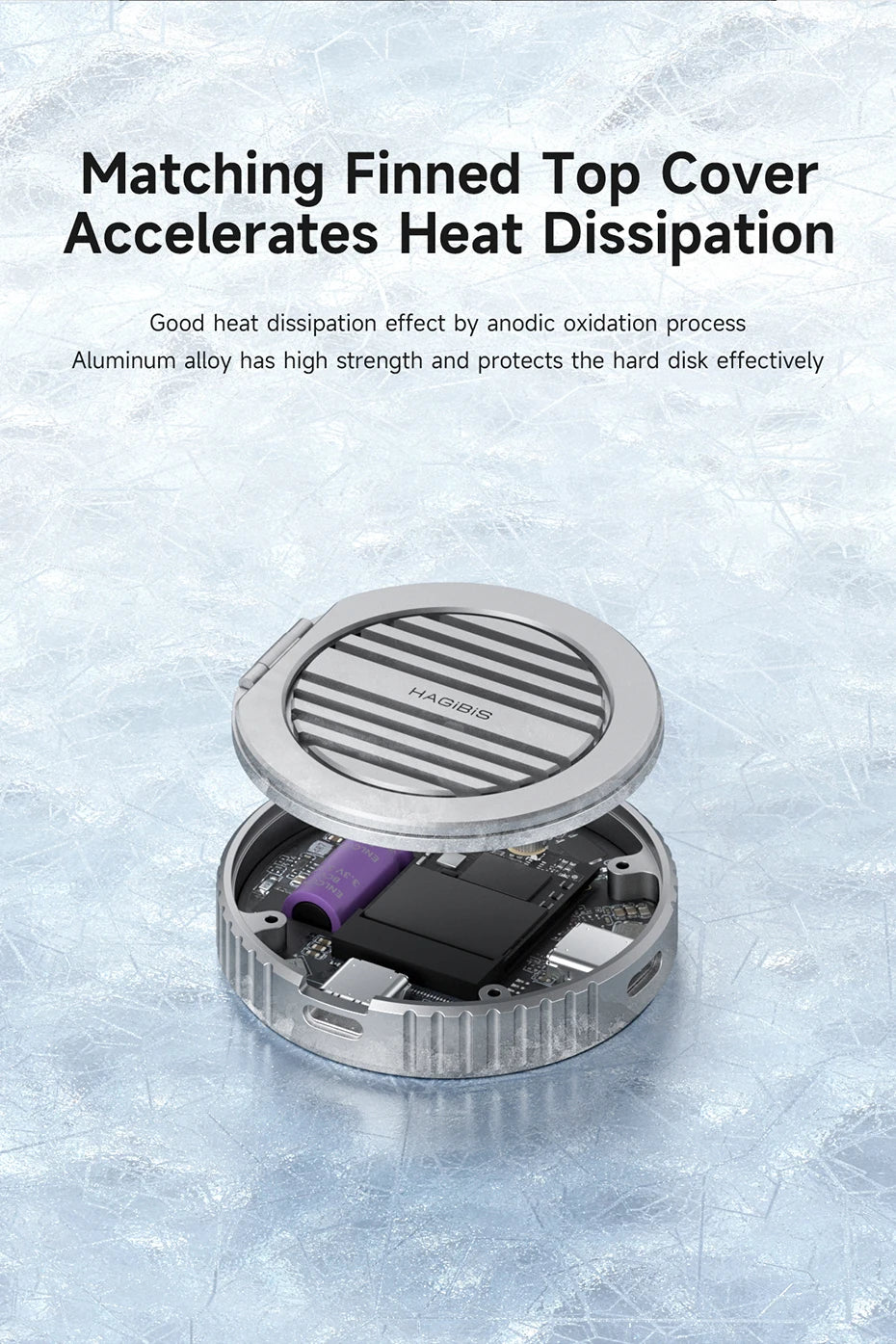 Hagibis Heatsink Heat Dissipation Fins Cover Desktop Stand Magsafe Double Sided Magnetic Only Accessories for MC100/MC100 Pro - Intechlegent