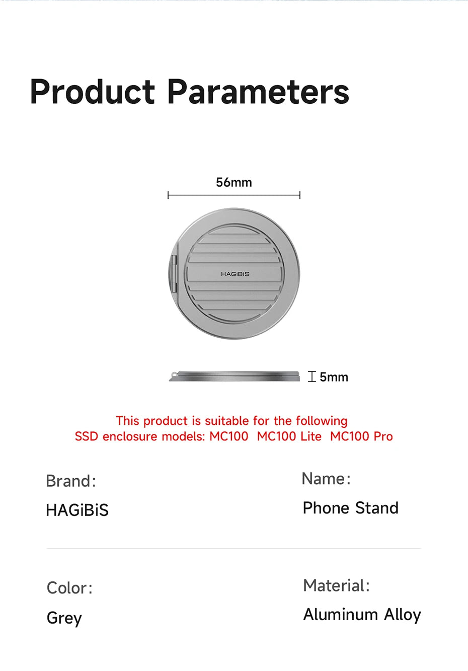 Hagibis Heatsink Heat Dissipation Fins Cover Desktop Stand Magsafe Double Sided Magnetic Only Accessories for MC100/MC100 Pro - Intechlegent