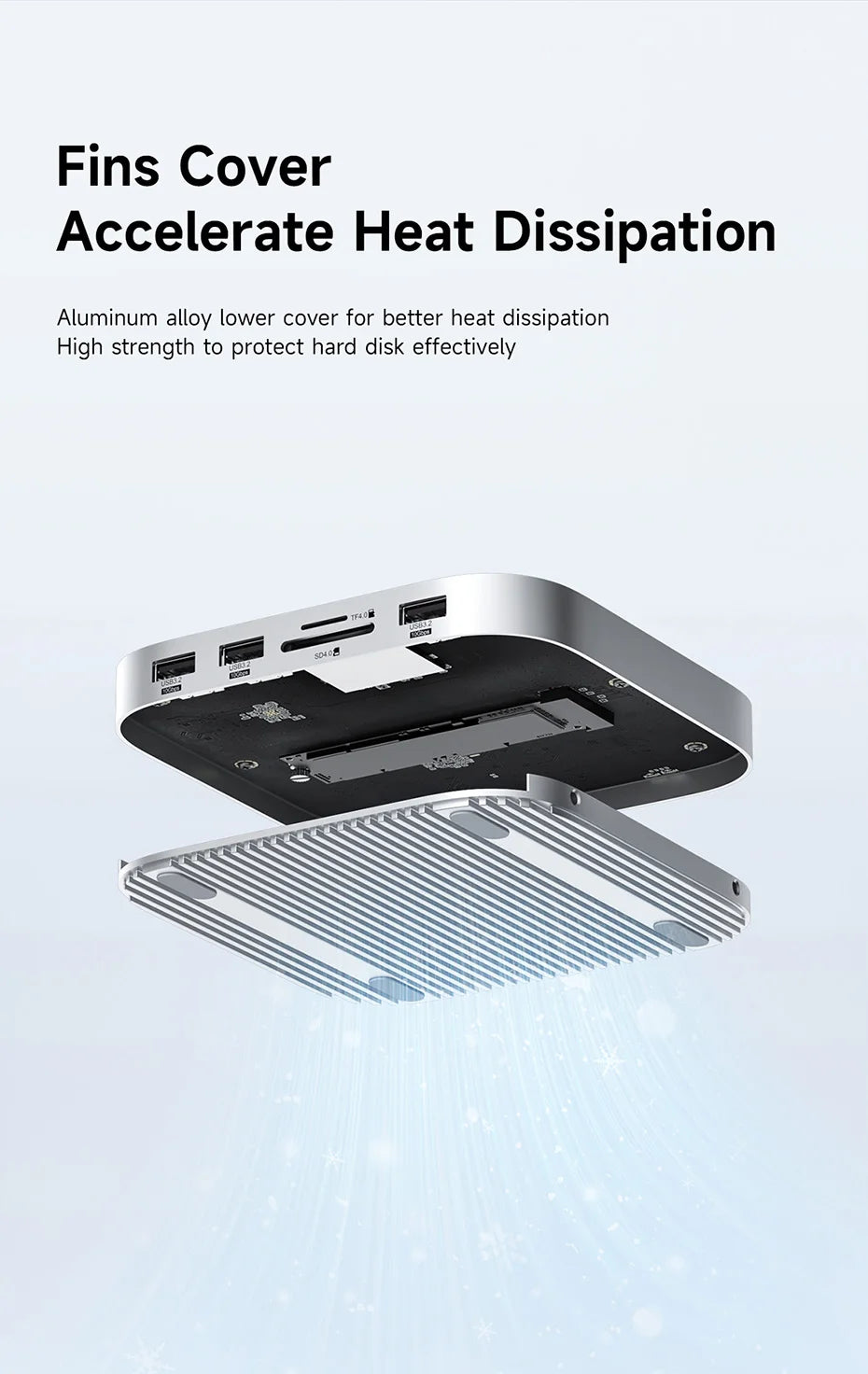Hagibis USB C Hub for Mac mini M4/M4 Pro with 40Gbps M.2 SSD Enclosure USB 3.2 Gen2 SD/TF 4.0 Type-C Docking Station Desk Stand