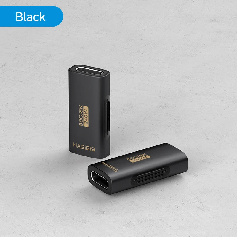 Hagibis USB C to C Adapter 90 Degree Right Angle Converter 80Gbps USB4 Data Cable Extension for Thunderbolt 5/4 iPhone 17 Laptop
