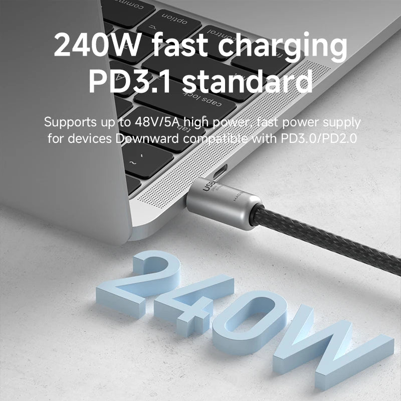Hagibis USB4 Phone Lanyard Cable Portable USB C to Type-C Wrist Lanyard Cable 240W 80Gbps for Thunderbolt 4/5 iPhone 16 Pro SSD - Intechlegent