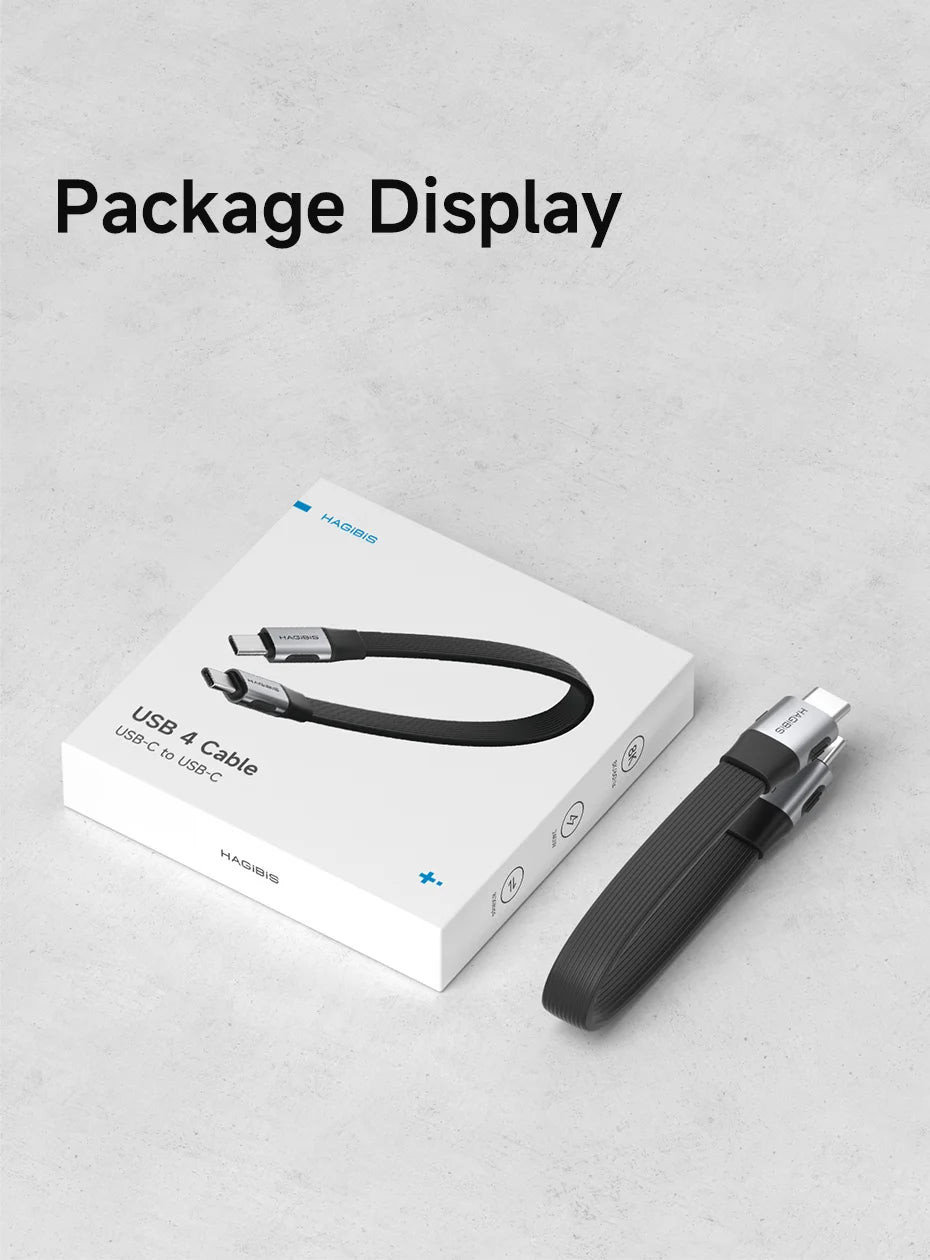 Hagibis Short USB C to USB C Full Function Cable USB4 V2 Date Cable 80Gbps 8K PD 240W Cord for Thunderbolt 4/5 iPhone Laptop SSD - Intechlegent