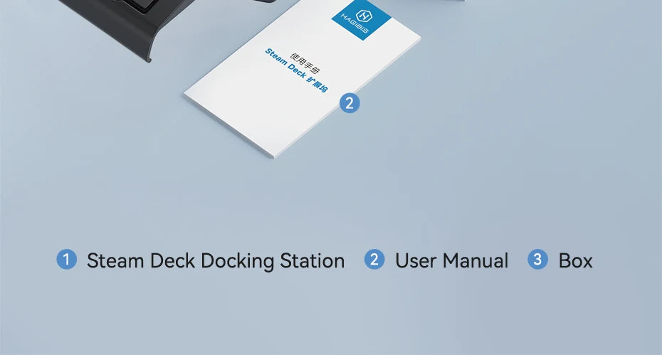 Hagibis 6 in 1 Steam Deck Docking Station Dock Holder Hub OLED USB C to RJ45 4K60HZ HDMI Fast Charging Base Handheld Accessories