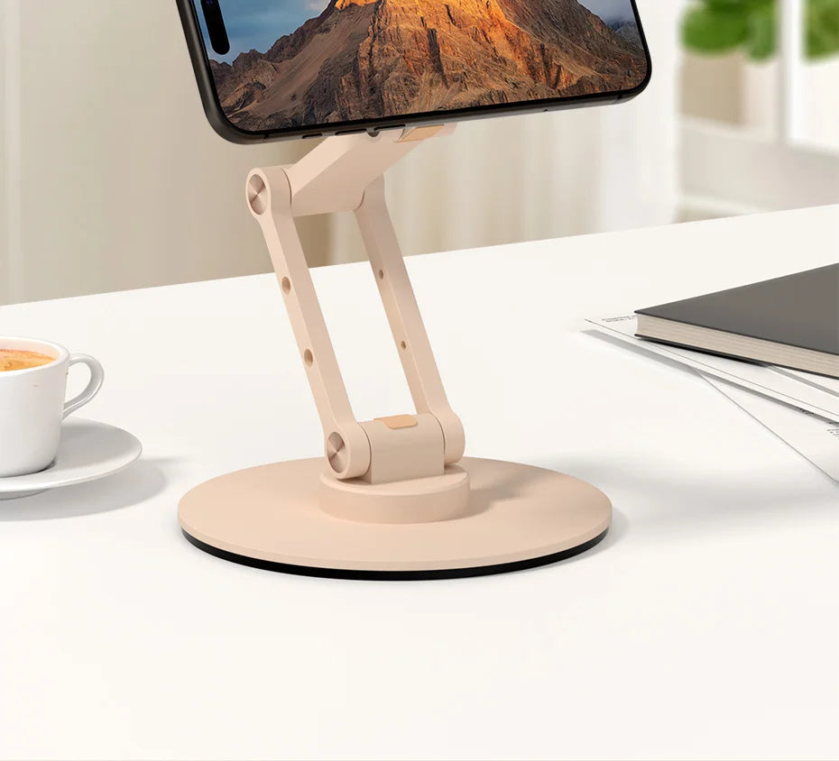 Hagibis Magnetic Phone Stand for MagSafe 360° Rotation Foldable Desk Phone Holder Height Adjustable for iPhone 17 Pro Max 16 15