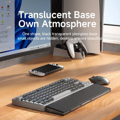 Hagibis Acrylic Magnetic Keyboard Wrist Rest Ergonomic Memory Foam Easy Typing Pain Relief Desktop Storage Organizer for Office