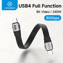 Hagibis Short USB C to USB C Full Function Cable USB4 V2 Date Cable 80Gbps 8K PD 240W Cord for Thunderbolt 4/5 iPhone Laptop SSD - Intechlegent