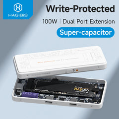 Hagibis M.2 NVMe SSD Enclosure Write Protect USB C 3.2 Gen2 to NVMe PCI-E M.2 SSD Case With 100W PD for iPhone 16 15 Pro MacBook - Intechlegent