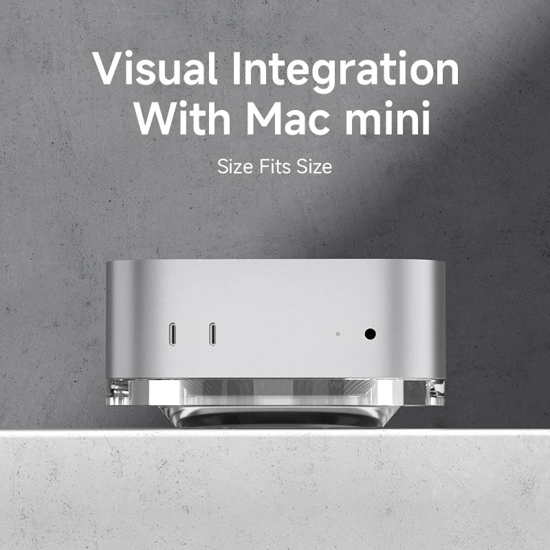 Hagibis Desktop Dustproof Stand for Mac mini M4/M4 Pro Transparent Acrylic Dock Desk Holder Heat Disspation Mount Accessories