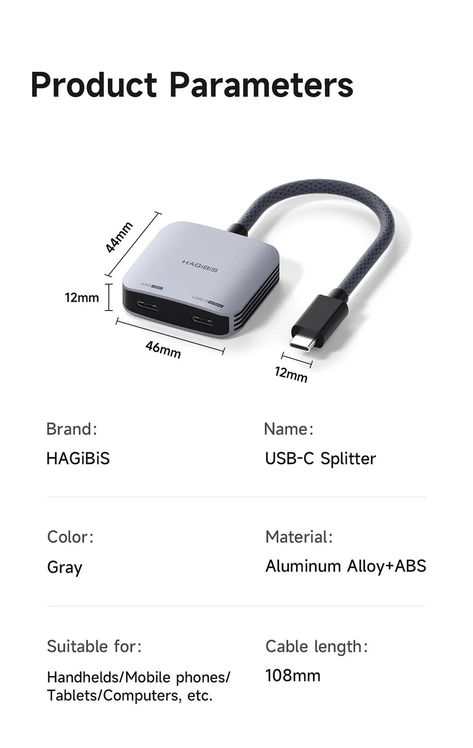 Hagibis AR Glasses Adapter USB C to Glasses and Charging Converter USB-C Hub Charge and Play For Switch Rokid/Xreal/RayNeo Air