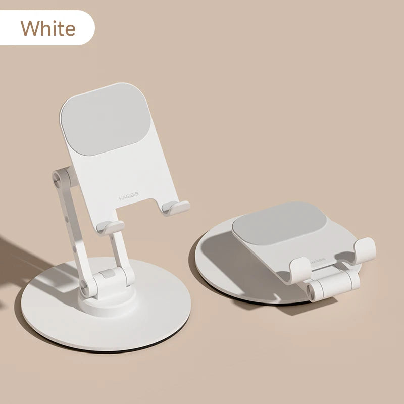 Hagibis Cell Phone Stand Adjustable Foldable Desktop Phone Holder 360° Rotation Aluminum Support for Switch2 iPad Pro iPhone 17