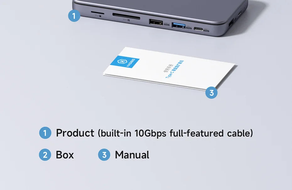 Hagibis 9 in 1 USB C HUB with M.2 NVMe/SATA SSD Enclosure 4K HDMI-compatible 100W PD USB 3.1 Docking station for Windows mac OS - Intechlegent