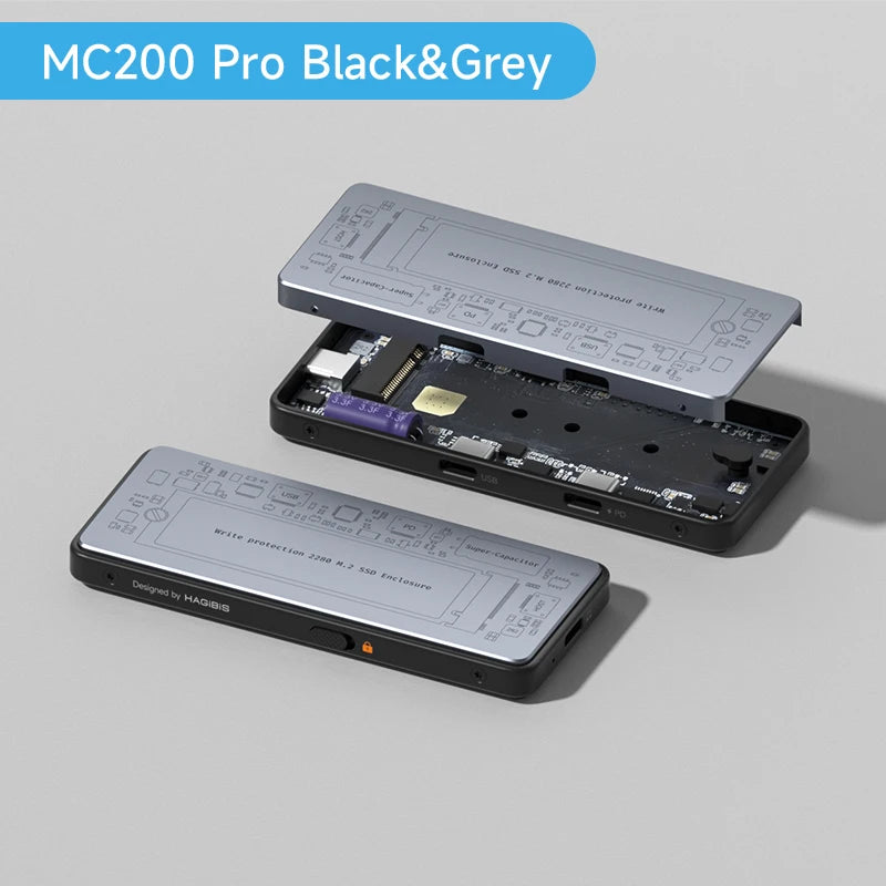 Hagibis M.2 NVMe SSD Enclosure Write Protect USB C 3.2 Gen2 to NVMe PCI-E M.2 SSD Case With 100W PD for iPhone 16 15 Pro MacBook - Intechlegent