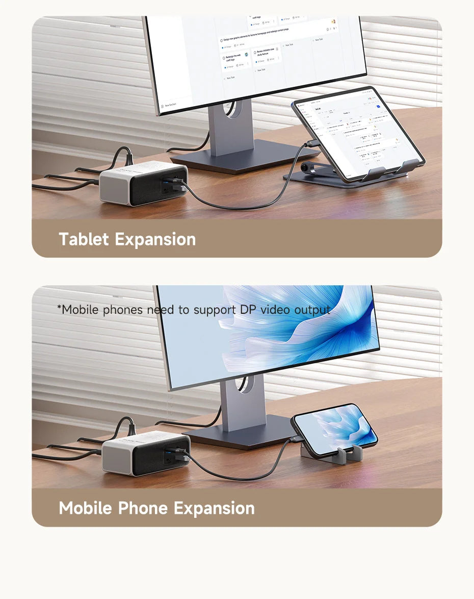 Hagibis 100W GaN Docking Station for Switch ROG Ally Steam Fast Charger 4K Monitor 2.5G Ethernet for Thunderbolt 4/3 Macbook Pro