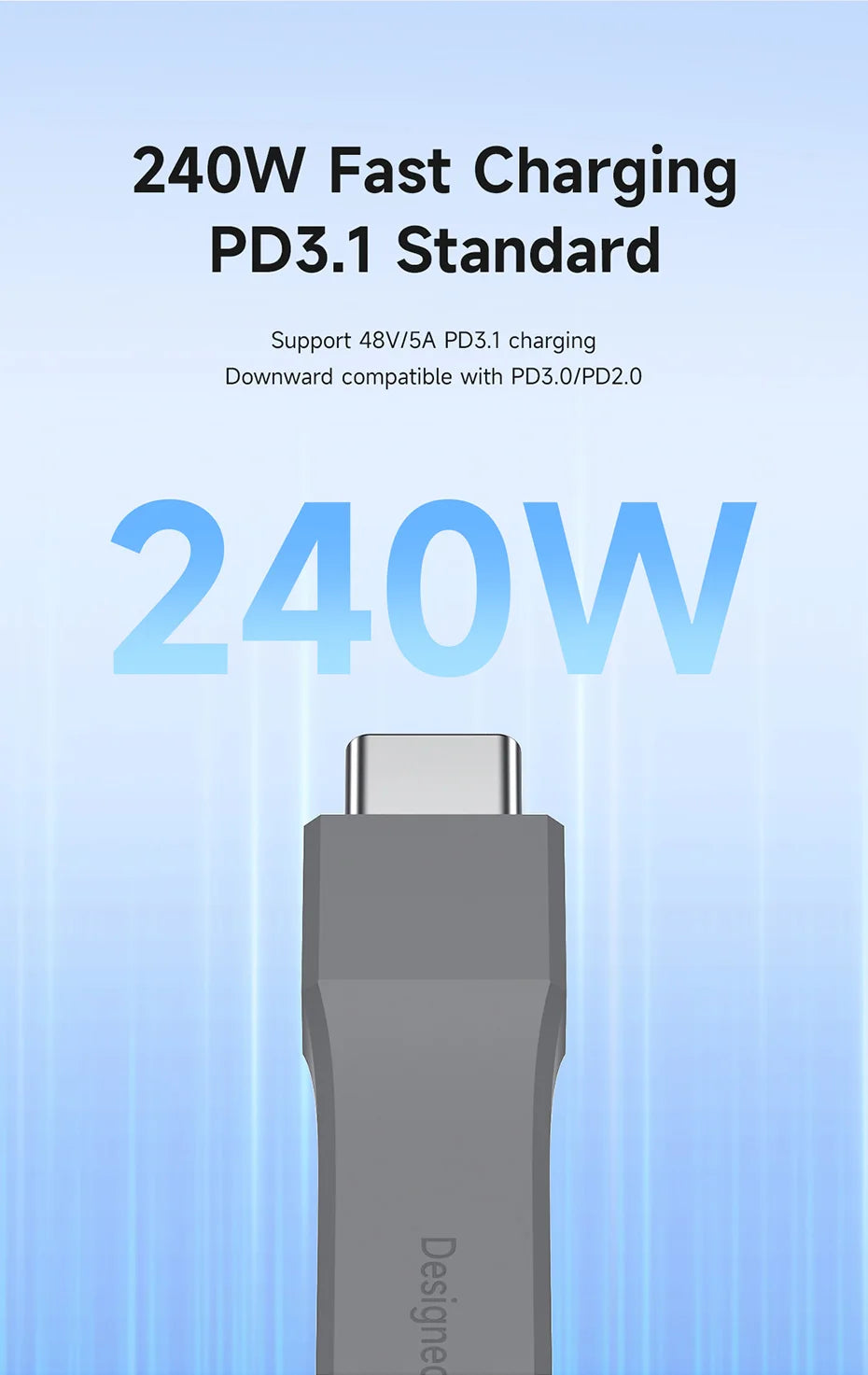Hagibis Short USB C Cable 40Gbps USB4 Cable PD 240W Fast Charging for SSD iPhone 16 Power Bank USB DAC & AMP Headphone Amplifier