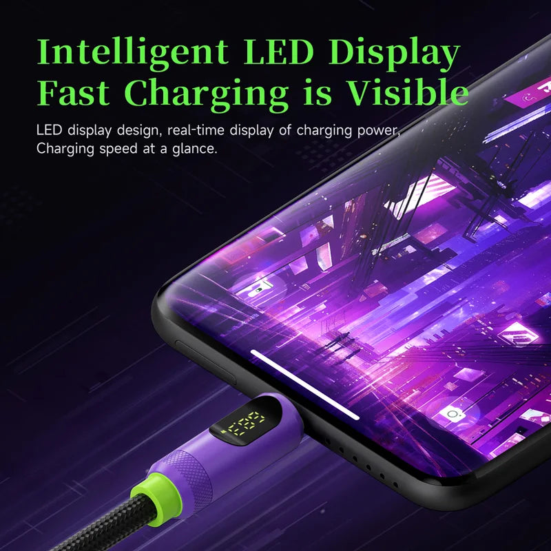 Hagibis Magnetic USB C to USB C Cable With LED Display USB C Charger Cable Type-c PD 240W Fast Charging Cord For iPhone 16/15 - Intechlegent