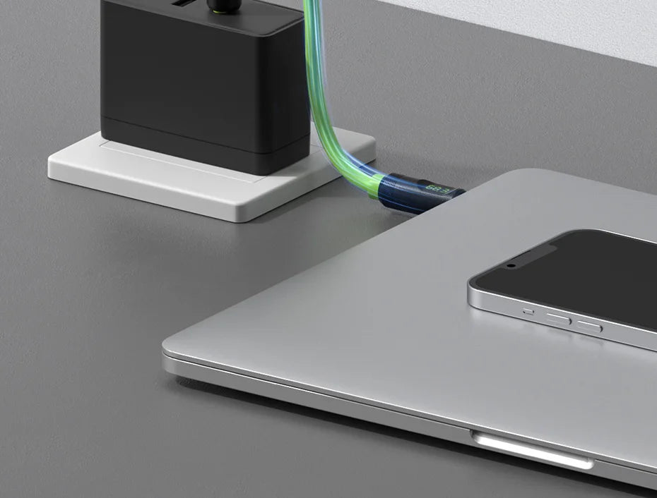 Hagibis Short USB C to USB C Cable PD 240W 40Gbps Fast Charging Cord With LED Display Compatible with Thunderbolt 4/3 iPhone 16 - Intechlegent