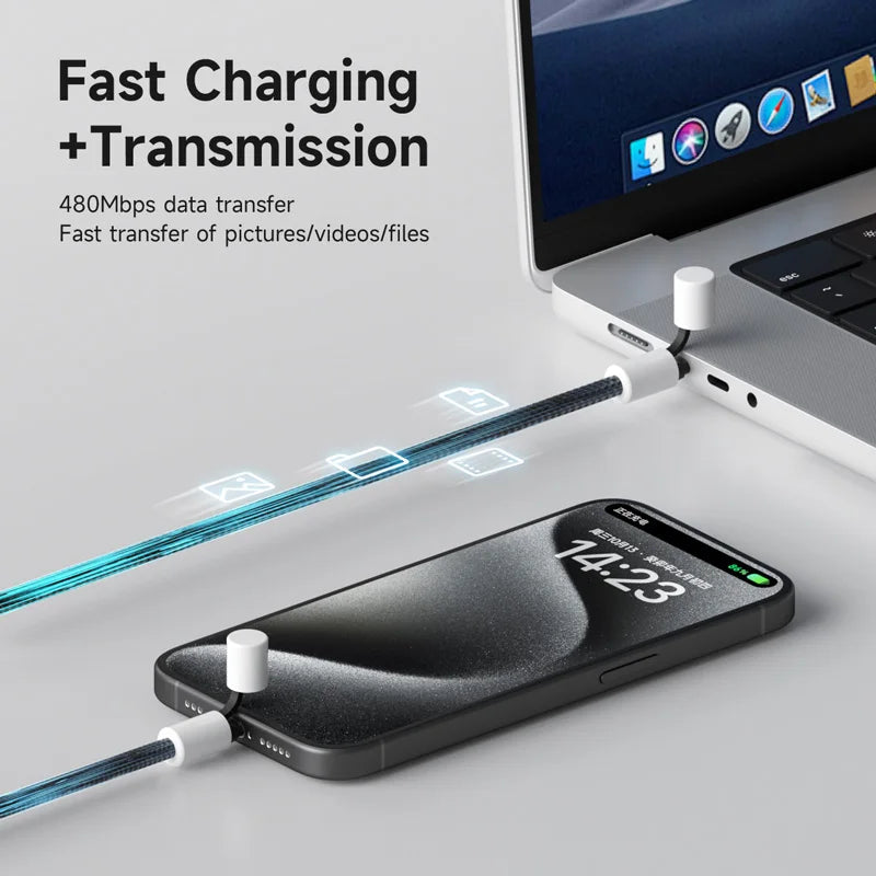 Hagibis USB C to USB C Cable With Protective Cap 240W Type C Cable PD 3.1 Fast Charging Cord for iPhone 16 15 Macbook Pro iPad - Intechlegent
