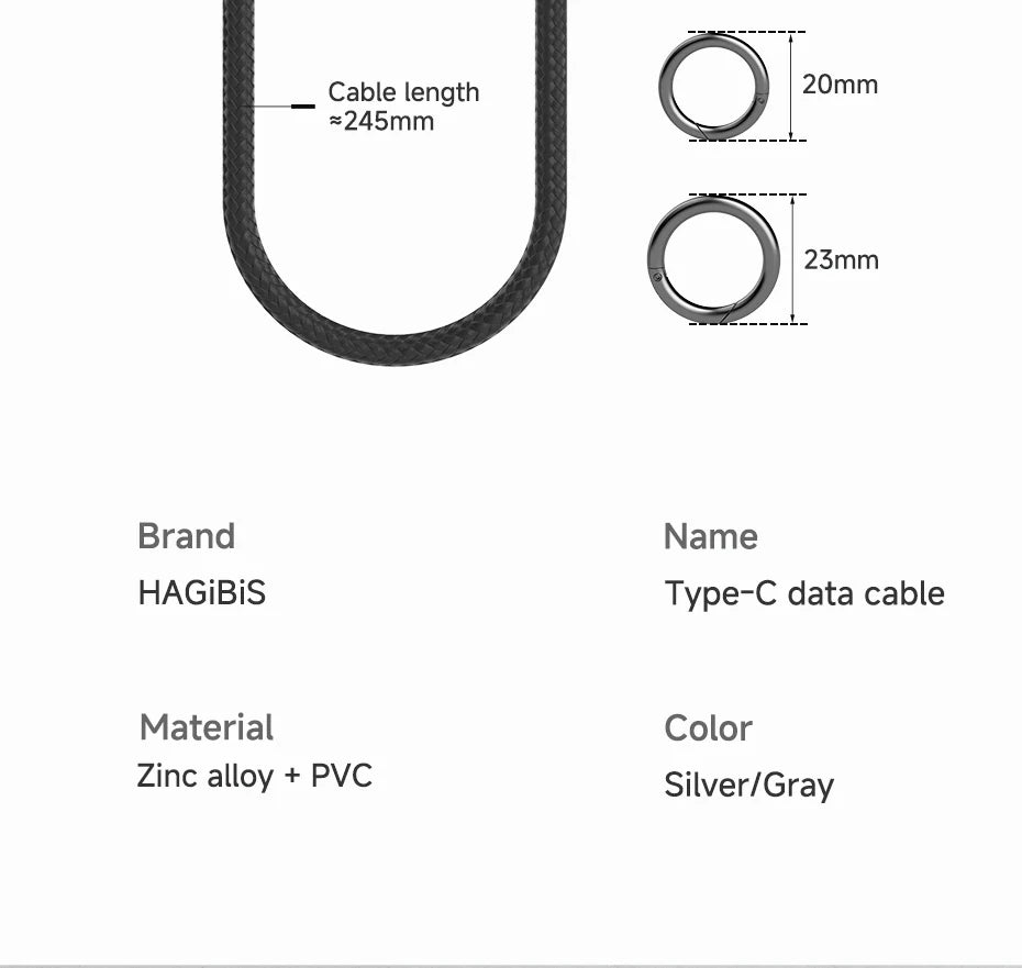 Hagibis USB4 Phone Lanyard Cable Portable USB C to Type-C Wrist Lanyard Cable 240W 80Gbps for Thunderbolt 4/5 iPhone 16 Pro SSD - Intechlegent