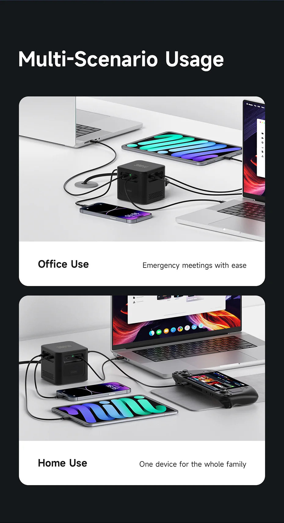 Hagibis 380W USB C Charger 8-Ports GaN Type C Charging Station PD 3.1 Dual 140W Fast Charger for MacBook iPhone Dell XPS Samsung