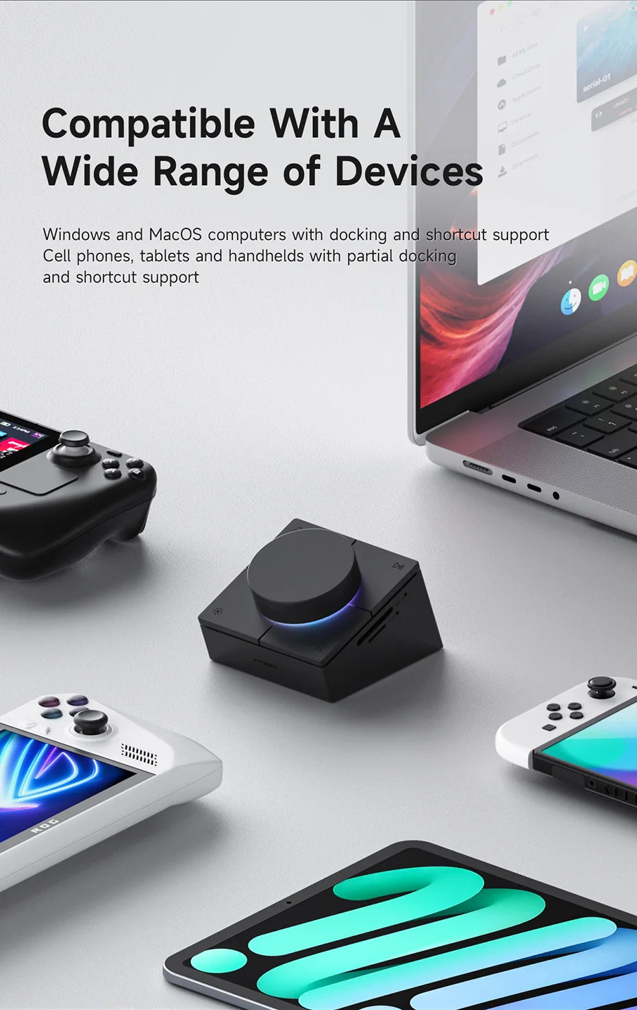 Hagibis Knob USB C Hub With Shortcut Buttons Type-C Docking Station Volume Adjustment Desktop Controller 2.5G RJ45 for Macbook