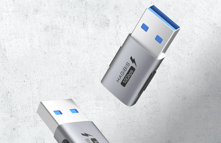 Hagibis USB A Male to USB C Female Adapter 10Gbps High-Speed Data Transfer 60W Fast Charging Conventer Plug for Macbook Tablet
