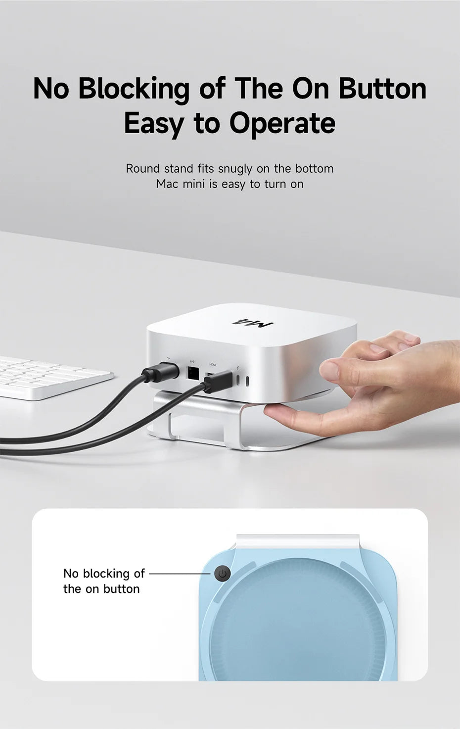 Hagibis Desktop Stand for Mac mini M4/M4 Pro Storage Holder Aluminum Dock Heat Dissipation Bracket Cooling Mount Accessories