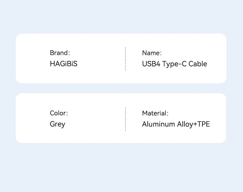 Hagibis USB4 Data Cable 40Gbps USB C to Type C Short Cable PD 240W 8K 60Hz for Thunderbolt 3/4 iPhone 17 Pro Max SSD Power Bank