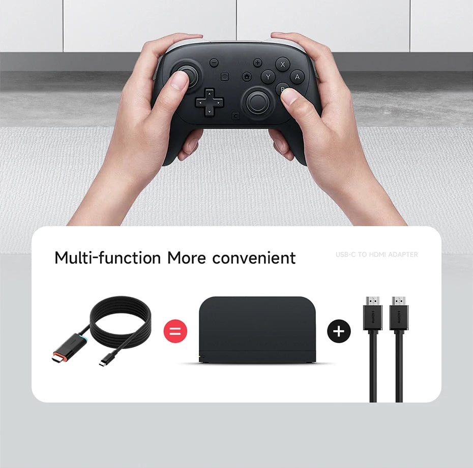 Hagibis Switch 2 Dock for Nintendo Switch/Switch2/OLED 4K@60Hz USB C to HDMI Cable Adapter 100W PD Power Supply for Laptops ROG