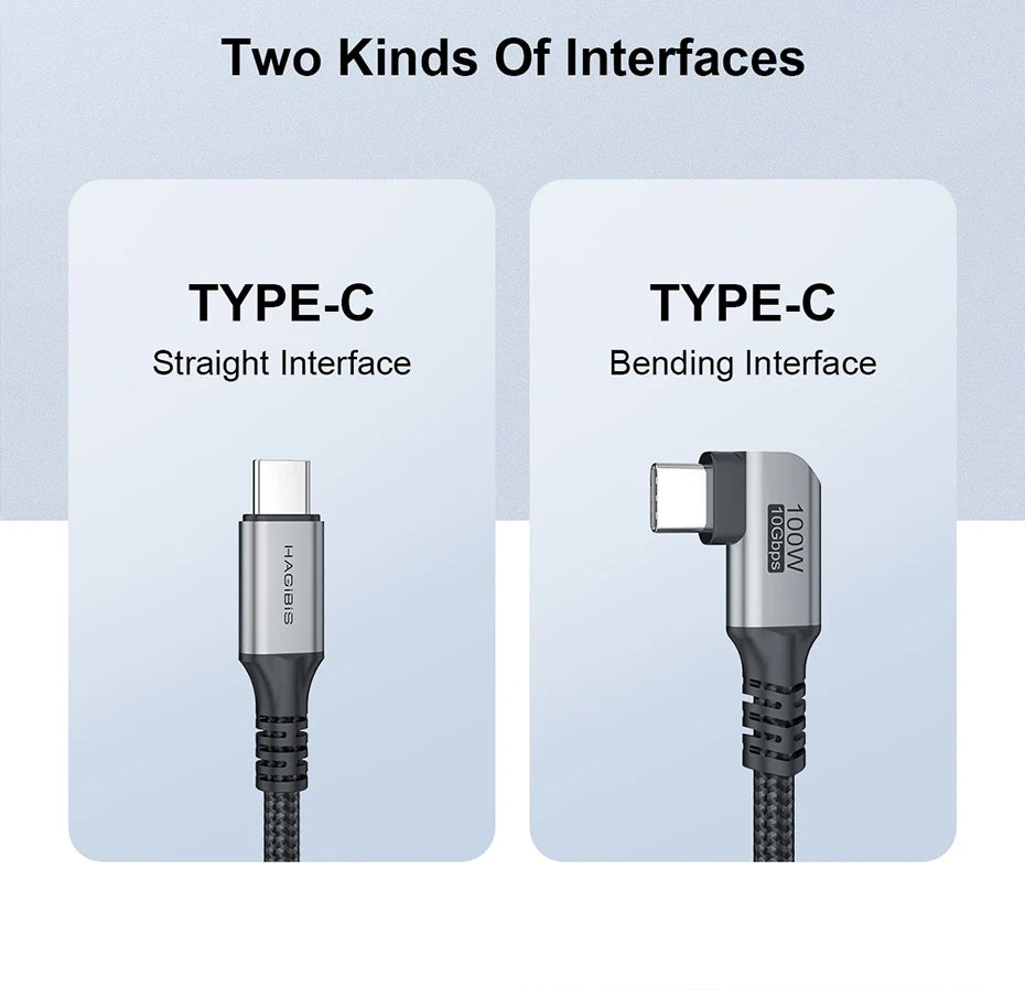 Hagibis USB C to USB C Cable USB 3.2 Gen 2 Type C Cable 10Gbps 4K 60Hz Video 100W Fast Charging for iPhone 17 Macbook Pro iPad