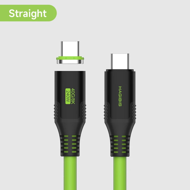 Hagibis USB C Magnetic Fast Charging Cable PD 240W 40Gbps Compatible with Thunderbolt 4/3 Video Cord For Laptop iPhone 17 Tablet