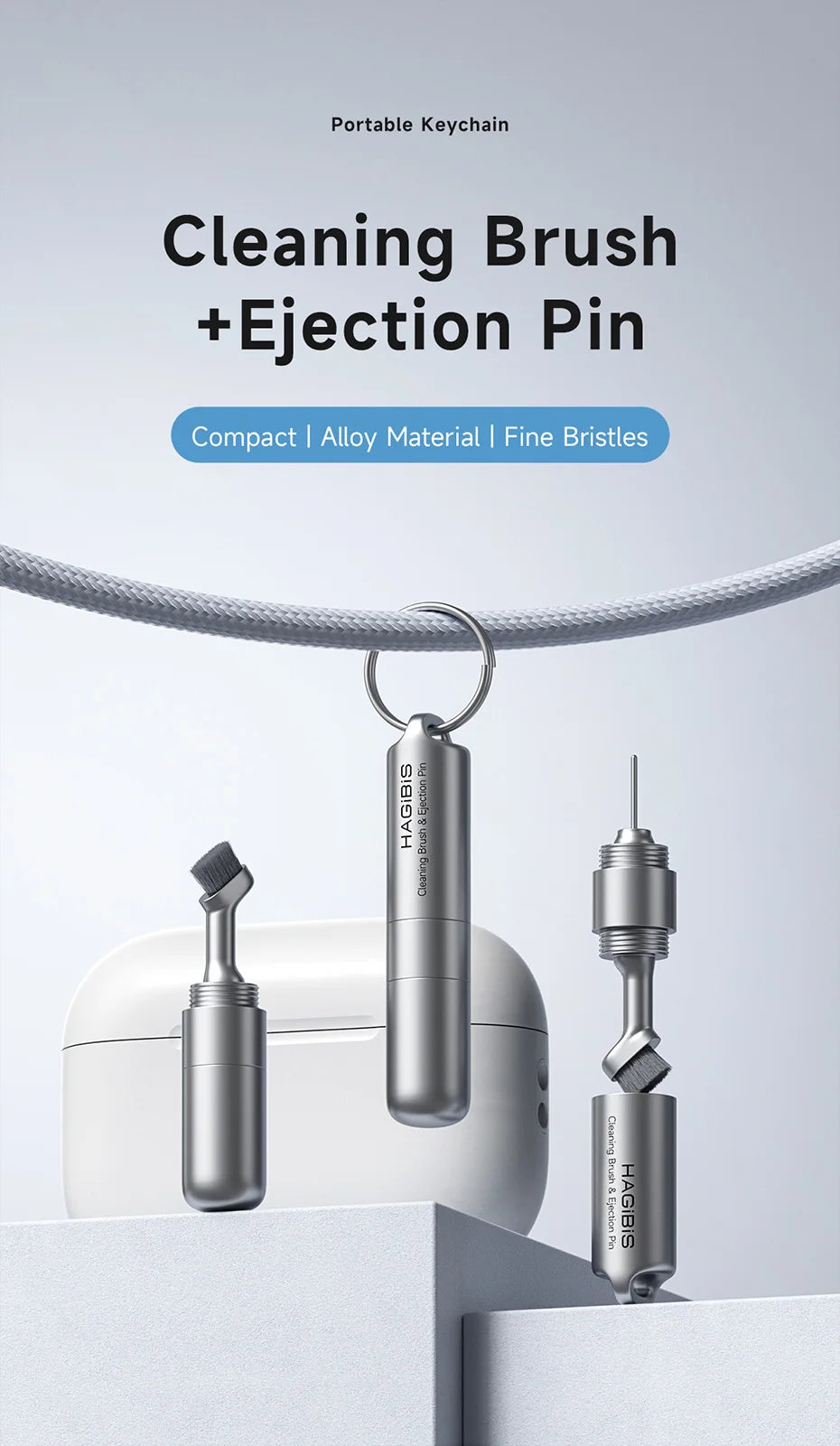Hagibis SIM Card Tray Removal Tool Eject Pin Earbuds Cleaning Brush Reset Tools Needle Opener Cleaner Pen Kit for iPhone Airpods
