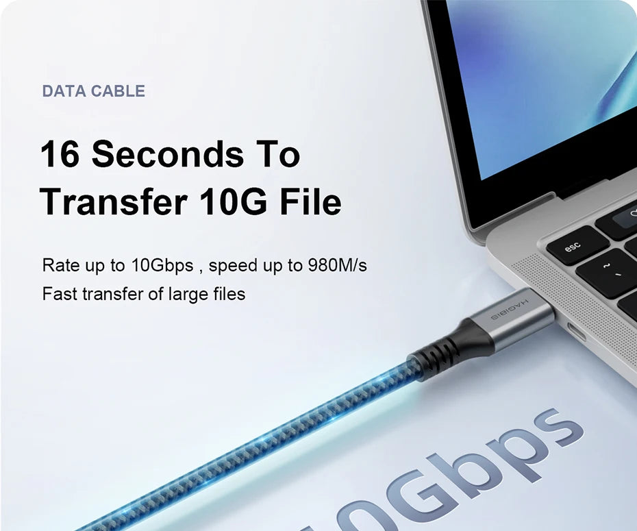 Hagibis USB C to USB C Cable USB 3.2 Gen 2 Type C Cable 10Gbps 4K 60Hz Video 100W Fast Charging for iPhone 17 Macbook Pro iPad