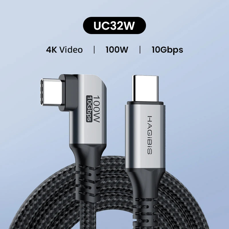 Hagibis USB C to USB C Cable USB 3.2 Gen 2 Type C Cable 10Gbps 4K 60Hz Video 100W Fast Charging for iPhone 17 Macbook Pro iPad