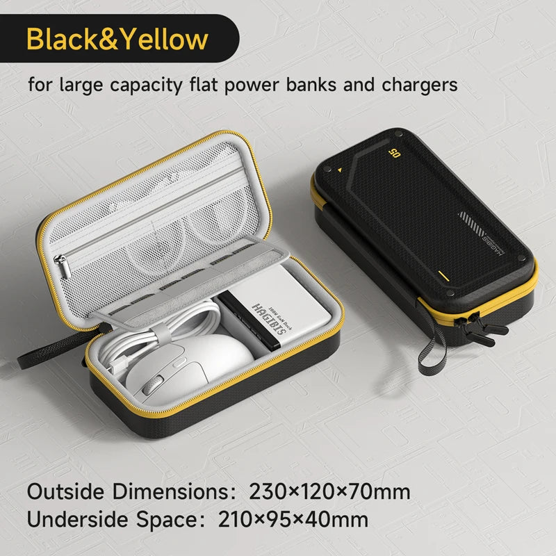 Hagibis Electronic Organizer Traveling Case Bag EVA Hardshell PU Portable Carrying Pouch for Mouse Charger Cables Accessories