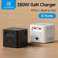 Hagibis 380W USB C Charger 8-Ports GaN Type C Charging Station PD 3.1 Dual 140W Fast Charger for MacBook iPhone Dell XPS Samsung
