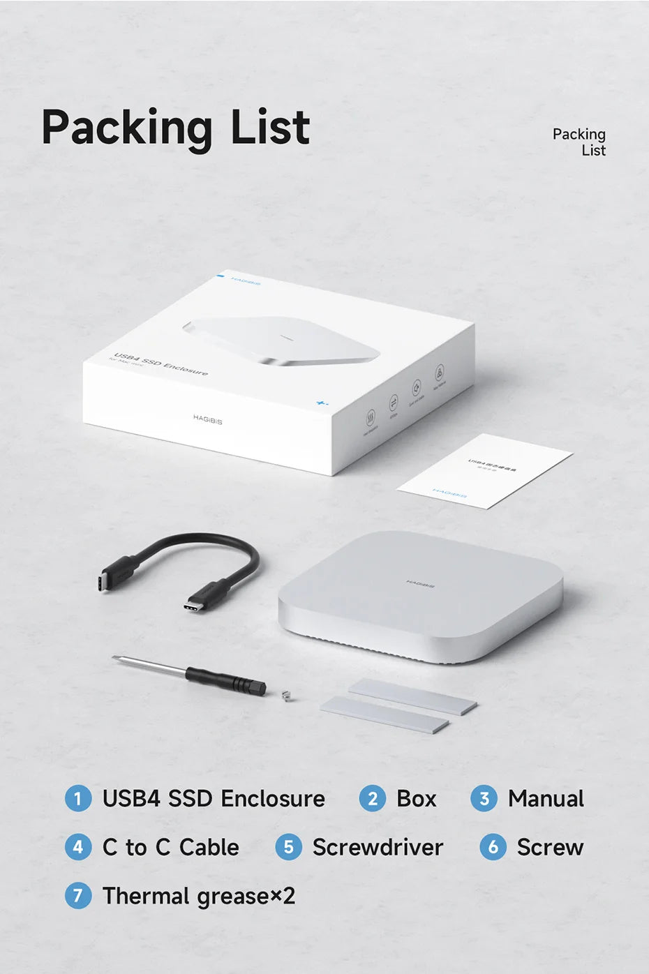 Hagibis USB4 Hard Drive Enclosure 40Gbps M.2 NVMe SSD Case for Mac mini M4/M4 Pro Compatible with Thunderbolt 5/4 External SSD - Intechlegent
