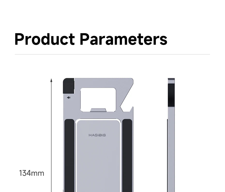Hagibis Cell Phone Desktop Holder Foldable Metal Phone Stand 5 in 1 Creative bottle opener for iPhone 15/16/17 Pro Max Samsung