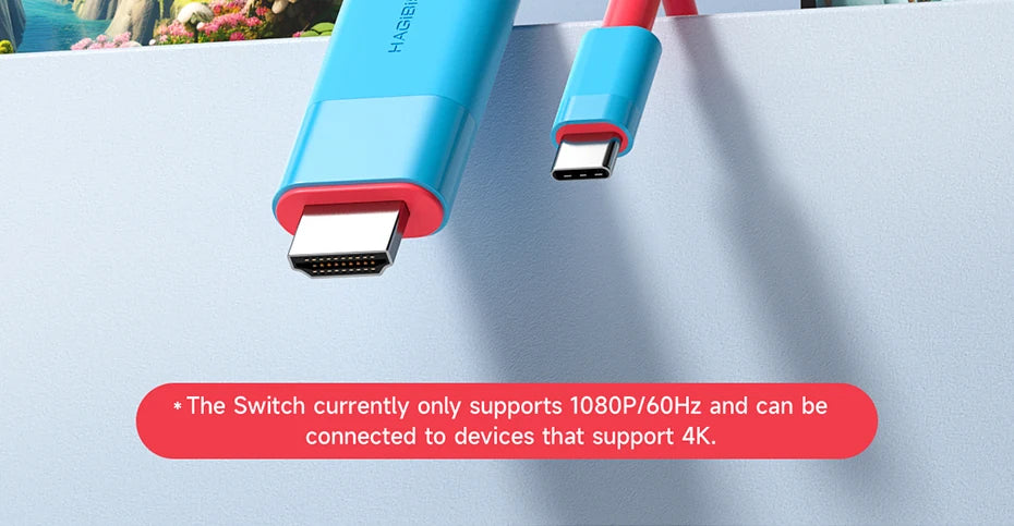 Hagibis Switch Dock for Nintendo Switch/OLED USB C to HDMI-Compatible Cable Adapter 4K60Hz 100W PD for Laptop SteamDeck ROG Ally