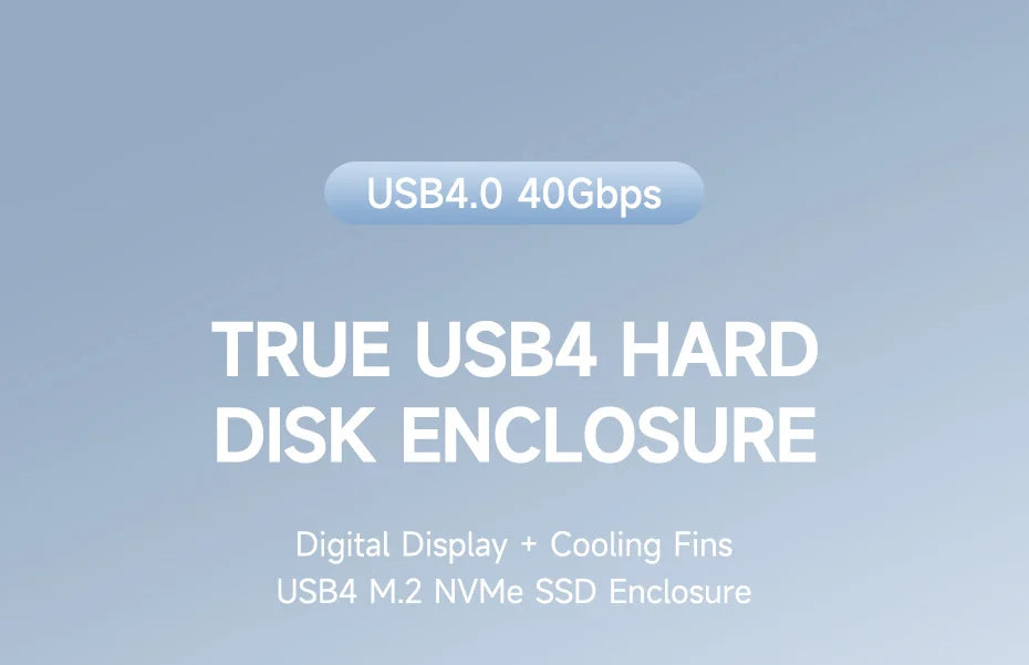 Hagibis 40Gbps USB4 M.2 NVMe SSD Enclosure With LED Display USB4 Cable for Thunderbolt 4/3 USB 3.2/3.1/3.0 B+M M-Key SSD Case
