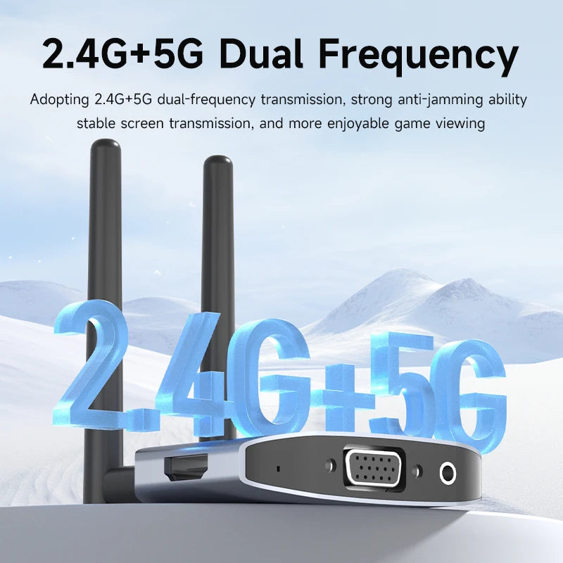 Hagibis Wireless HDMI-compatible Transmitter and Receiver Kit Type-C USB Dual Plug Extender TV Dongle for HD Display Projector - Intechlegent