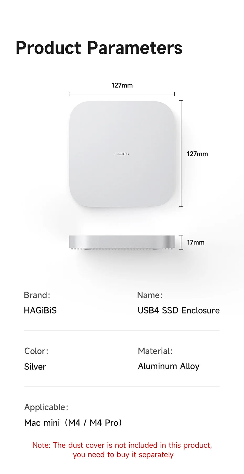 Hagibis USB4 Hard Drive Enclosure 40Gbps M.2 NVMe SSD Case for Mac mini M4/M4 Pro Compatible with Thunderbolt 5/4 External SSD - Intechlegent