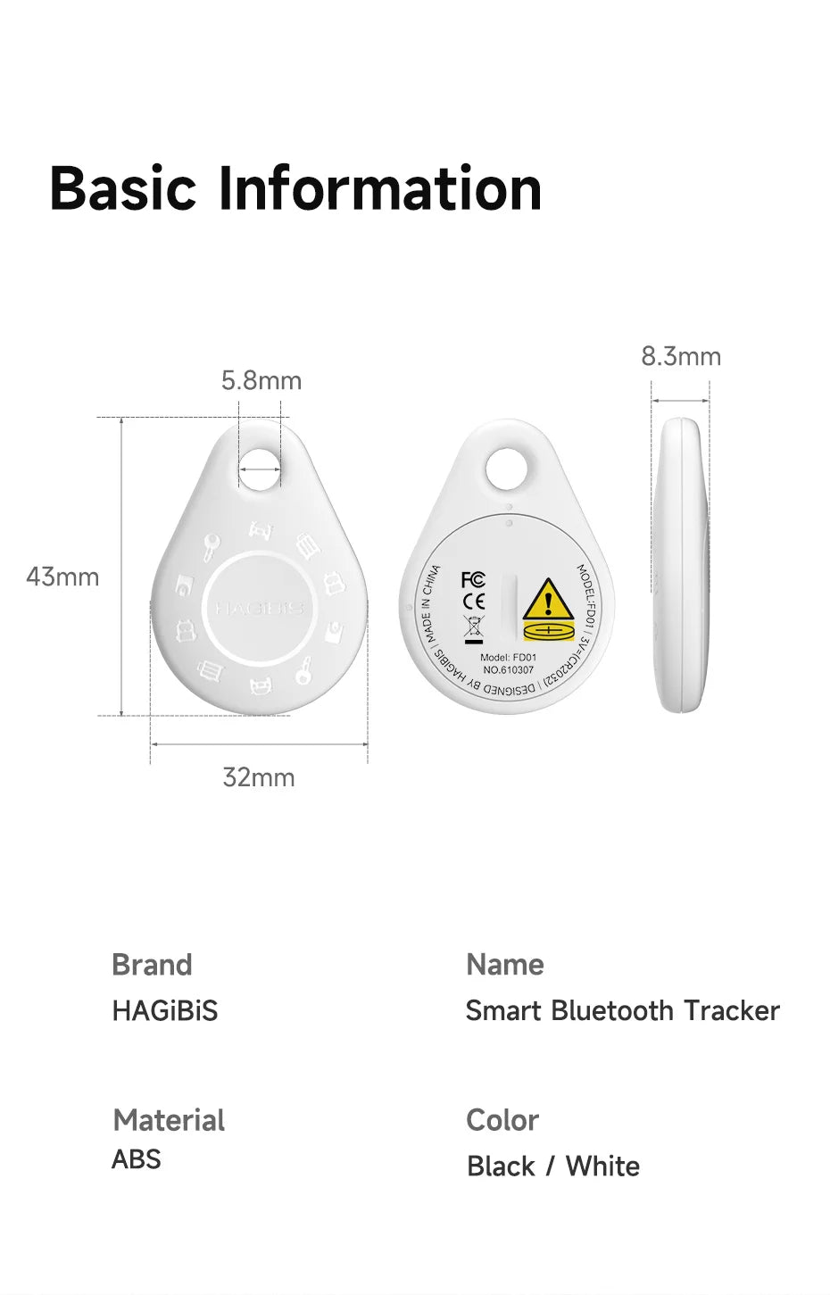 Hagibis Bluetooth Tracker Keys Finder for Apple Find My Item Locator GPS Tracker for iPhone Keys Wallet Suitcase Luggage Bags - Intechlegent