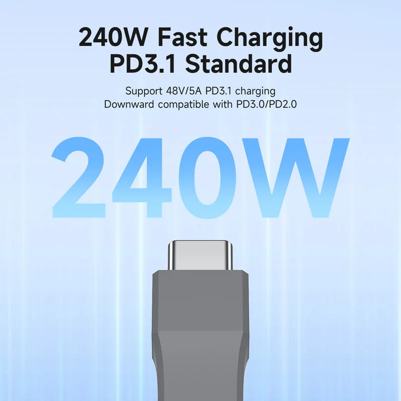 Hagibis Short USB C Cable 40Gbps USB4 Cable PD 240W Fast Charging for SSD iPhone 16 Power Bank USB DAC & AMP Headphone Amplifier