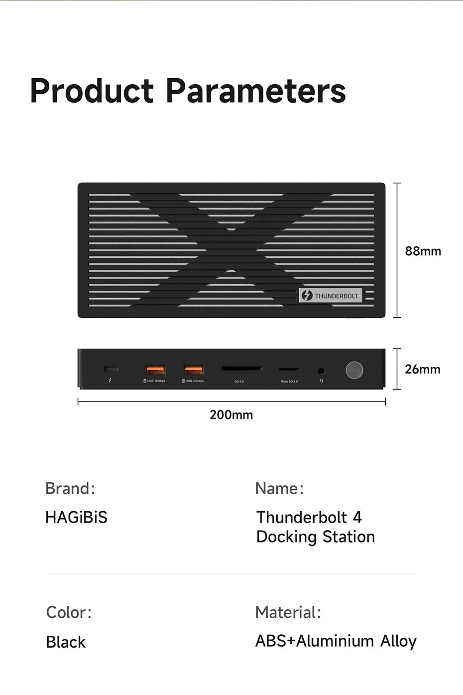 Hagibis Thunderbolt 4 Hub with Dual Monitor 8K/4K Display Dock 40Gbps Docking Station Thunderbolt Certified for Macbook Windows