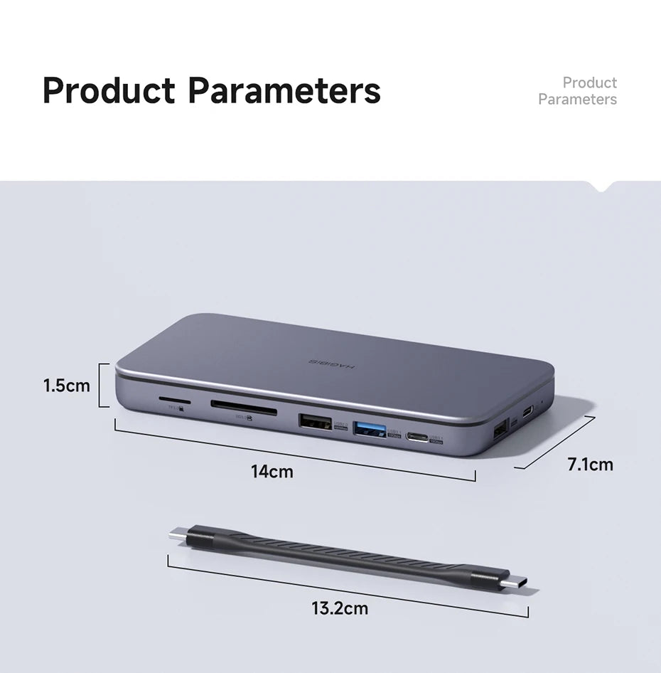 Hagibis 9 in 1 USB C HUB with M.2 NVMe/SATA SSD Enclosure 4K HDMI-compatible 100W PD USB 3.1 Docking station for Windows mac OS - Intechlegent