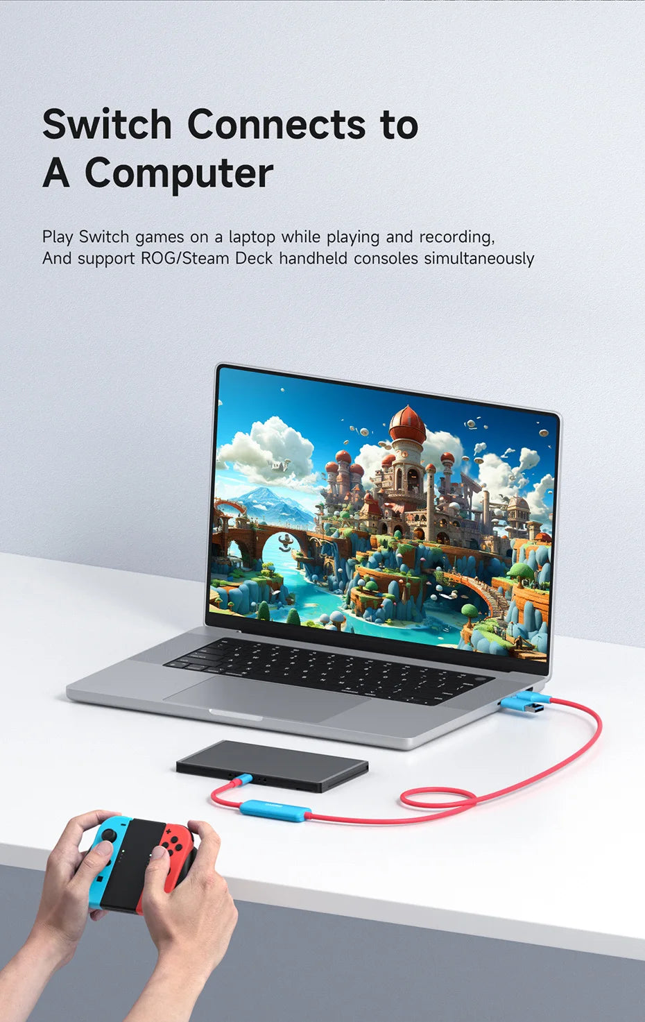 Hagibis USB3.0 Video Capture Card with 100W PD USB C to USB A/USB C Live and Record Video Audio Gaming for Quest 2 3 Switch ROG