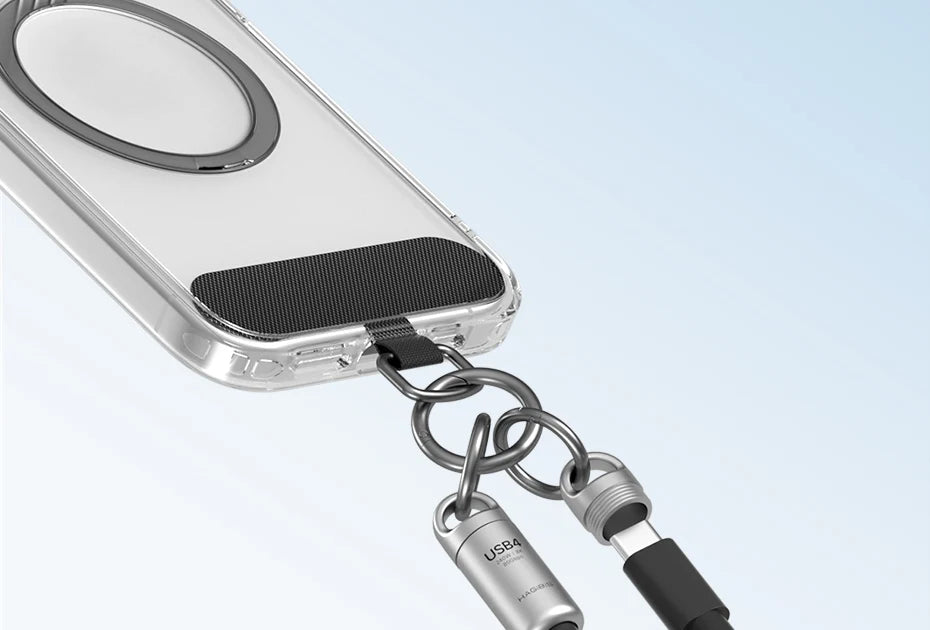Hagibis USB4 Phone Lanyard Cable Portable USB C to Type-C Wrist Lanyard Cable 240W 80Gbps for Thunderbolt 4/5 iPhone 16 Pro SSD - Intechlegent
