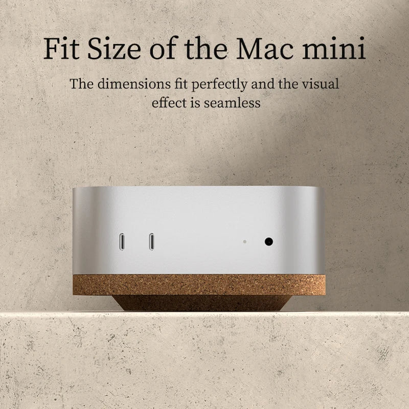 Hagibis Desktop Stand for Mac mini M4/M4 Pro 2024 Dustproof Coffee Cork Bracket Base Heat Dissipation Holder Cooling Accessories